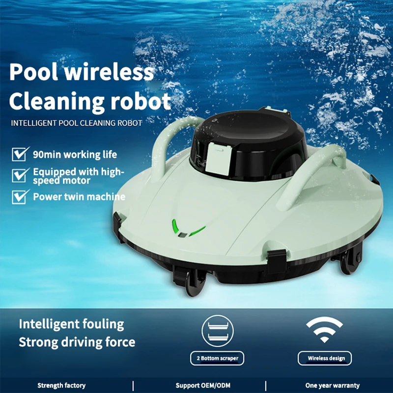 Smart Cordless Pool Cleaner, Automatic Sewage Suction Machine, Underwater Robotic Cleaning Equipment with Self-Parking Function