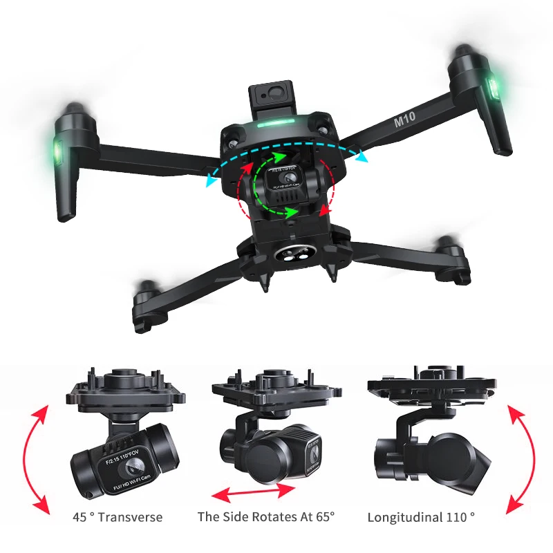 Hot Selling M10 Profesional 3-Axis EIS 5G Wifi Quadcopter 5KM Distance Brushless Drones with HD Camera and GPS