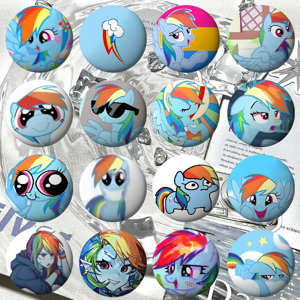 Cute R-rainbow D-Dash S Badges Tinplate Soft Button Pin Brooch Metal Badge Custom Jewelry Accessories Hat Bag Lapel