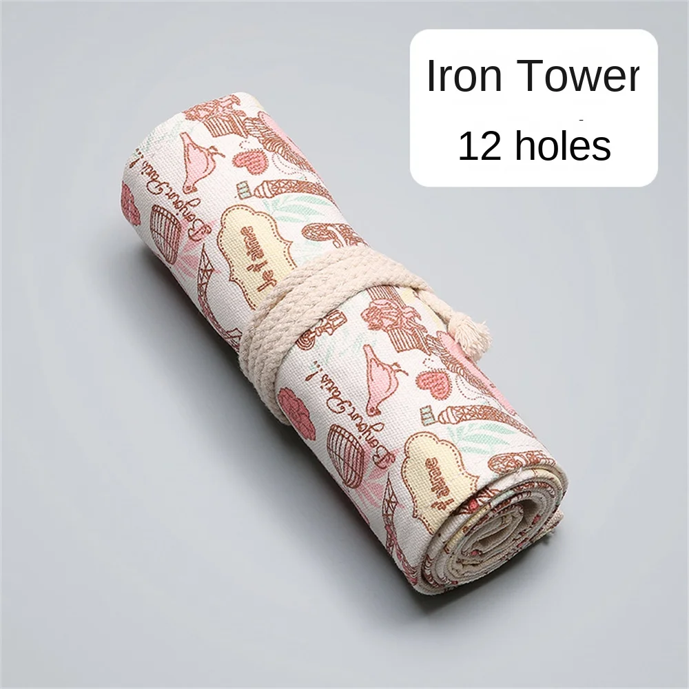 حقيبة تخزين مواد قماشية ، حافظة أقلام رصاص لتوفير المساحة ، مقبس مرن ، تخزين القرطاسية ، لها العديد من الاستخدامات ، 12 فتحة ، 24 فتحة