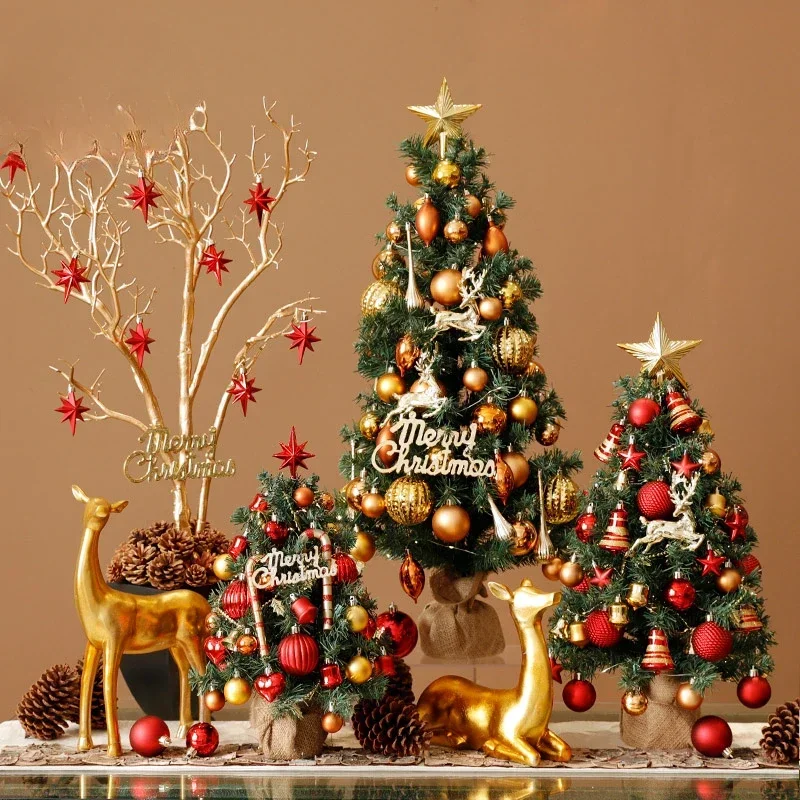 

30-90cm DIY material package desktop mini Christmas ornament household small tree