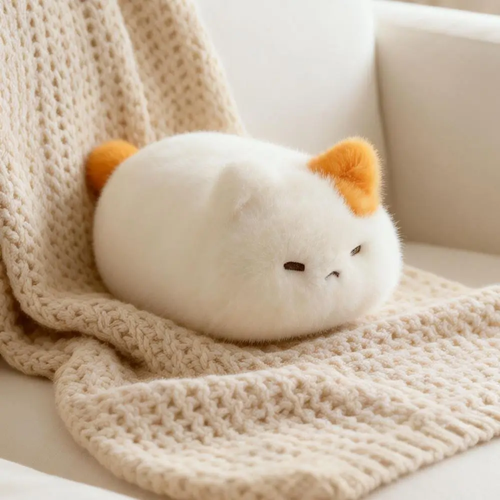Cartoon Round Drum Cat Round Adorable Small Bean Bag Kitten 13cm Calico Cat Wrist Gift for Children