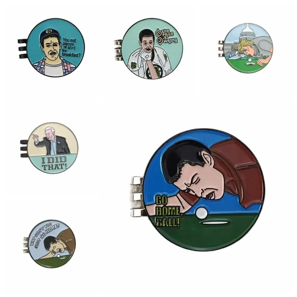 Happy Gilmore Magnetischer Golf-Hut-Clip, abnehmbarer magnetischer Hut-Clip aus Legierung, leicht, interessante Muster, Markierung, Hut-Clip, Golfgürtel