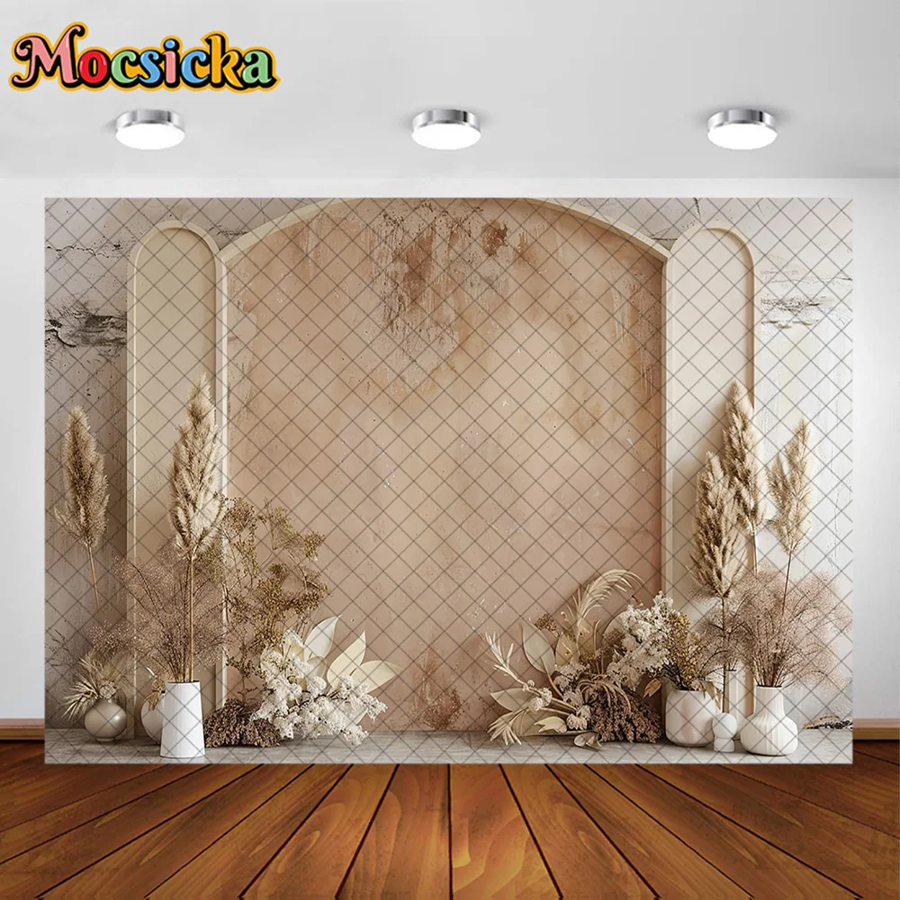 Mocsicka التصوير خلفية بوهو زهرة زهرية قوس الديكور خلفية الكبار المرأة الحامل صورة استوديو الصور الدعامة راية