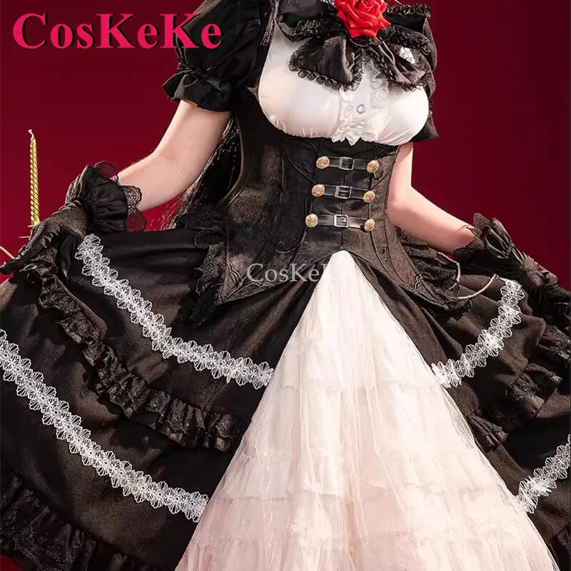 Coskeko tokisaki Kurumi คอสเพลย์อะนิเมะวันที่ชุดสดสวยชุดโลลิต้าสีขาวสีดำสวยชุดกิจกรรมการเล่นบทบาท