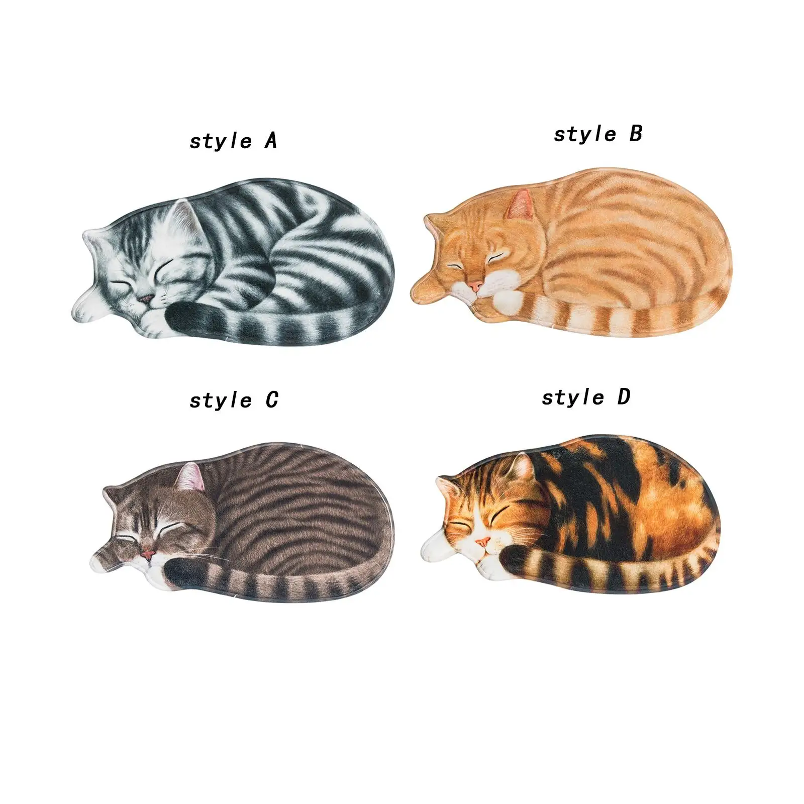 Sleeping Cat Shape Carpet 3D Door Mat Front Door Mat Floor Mat Indoor Entrance