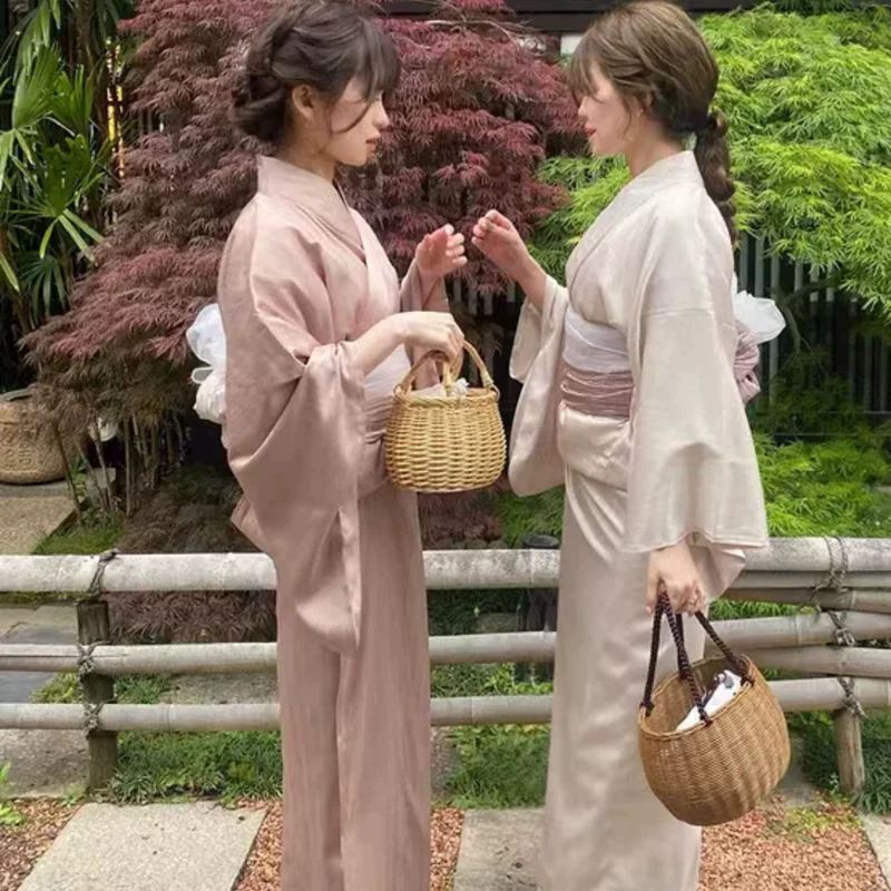 

Japan Women'S Multi-Color Cotton Kimono Yukata Quick-Drying Cute Style One-Size-Fits-All Waist Folding Single Piece Clothing