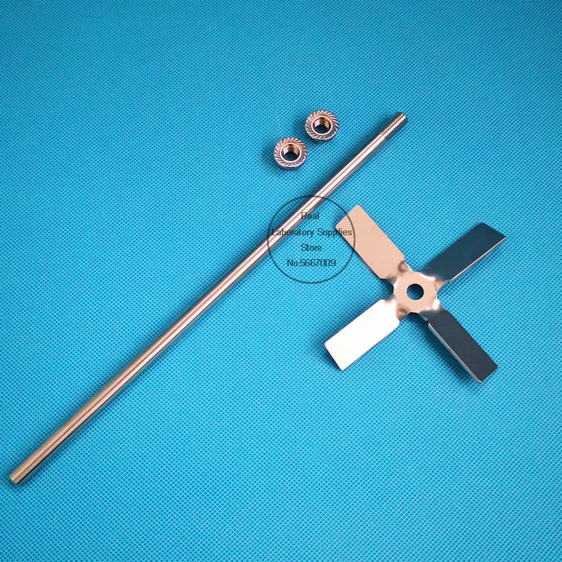 1set lab stainless steel four-leaf paddle stirrer cross blade with agitating stirring rod