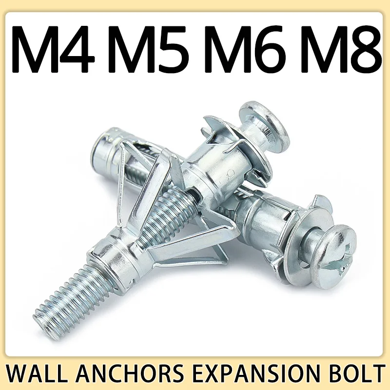 M4 M5 M6 M8 Drywall Anchor Gypsum Board Plasterboard Wall Ceiling Expansion Bolt Aircraft Tube Pipe Fix Hollow Plugs Metal Screw