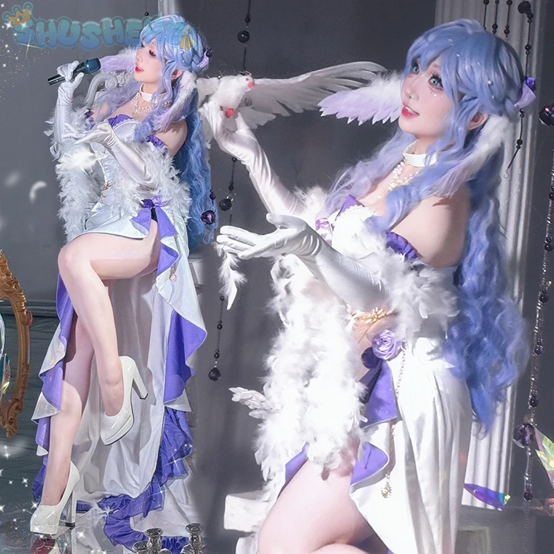 Game Honkai: Star Rail Robin Cosplay Costume Wig Shawl brooch wings accessories gorgeous dress Halloween Christmas Robin uniform