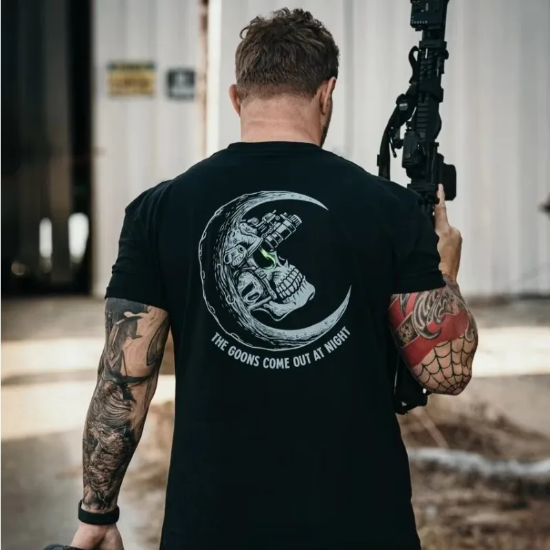 Goons Come Out At Night - تي شيرت برسومات Savage Tacticians للجنسين للرجال والنساء بأكمام صيفية عصرية فاخرة كلاسيكية كلاسيكية #1