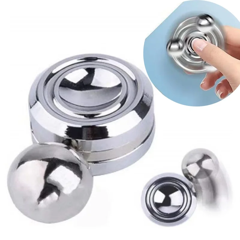 مضحك المعادن الترفيه جيروسكوب مغناطيسي بسيط اليو اليو تململ لعبة الضغط الروتاري الدوران البسيطة الإصبع لعبة سبينر الكبار هدية #1