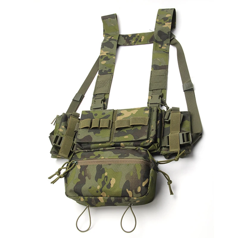 Colete tático de camuflagem, saco de equipamento, treinamento de campo, multifuncional, alça com bolso múltiplo, acampamento ao ar livre, CS Match