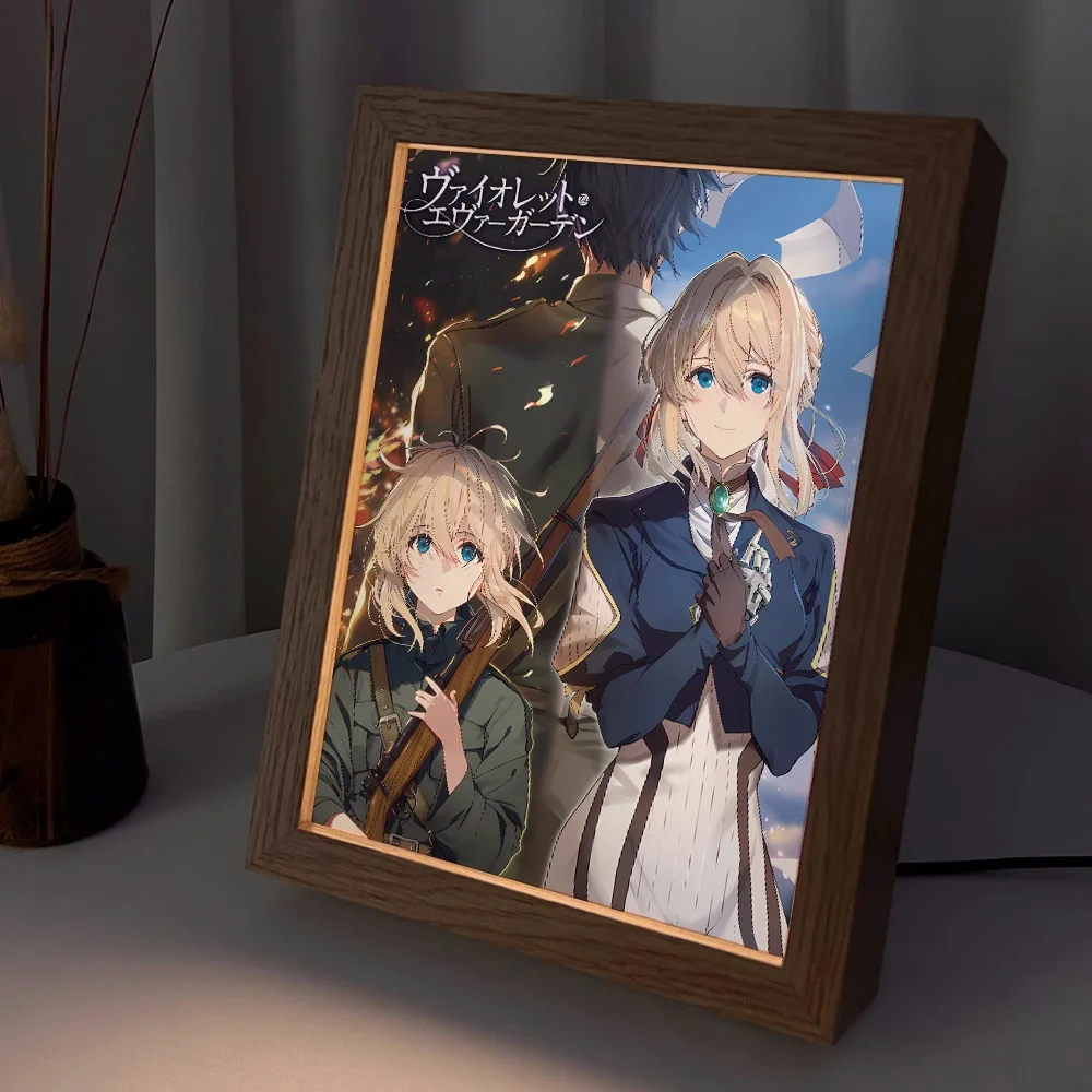 Anime Violet Evergarden Lamp Ornaments Figure Desk Frame Mirror Cosplay 6555 Kids Collection Toy