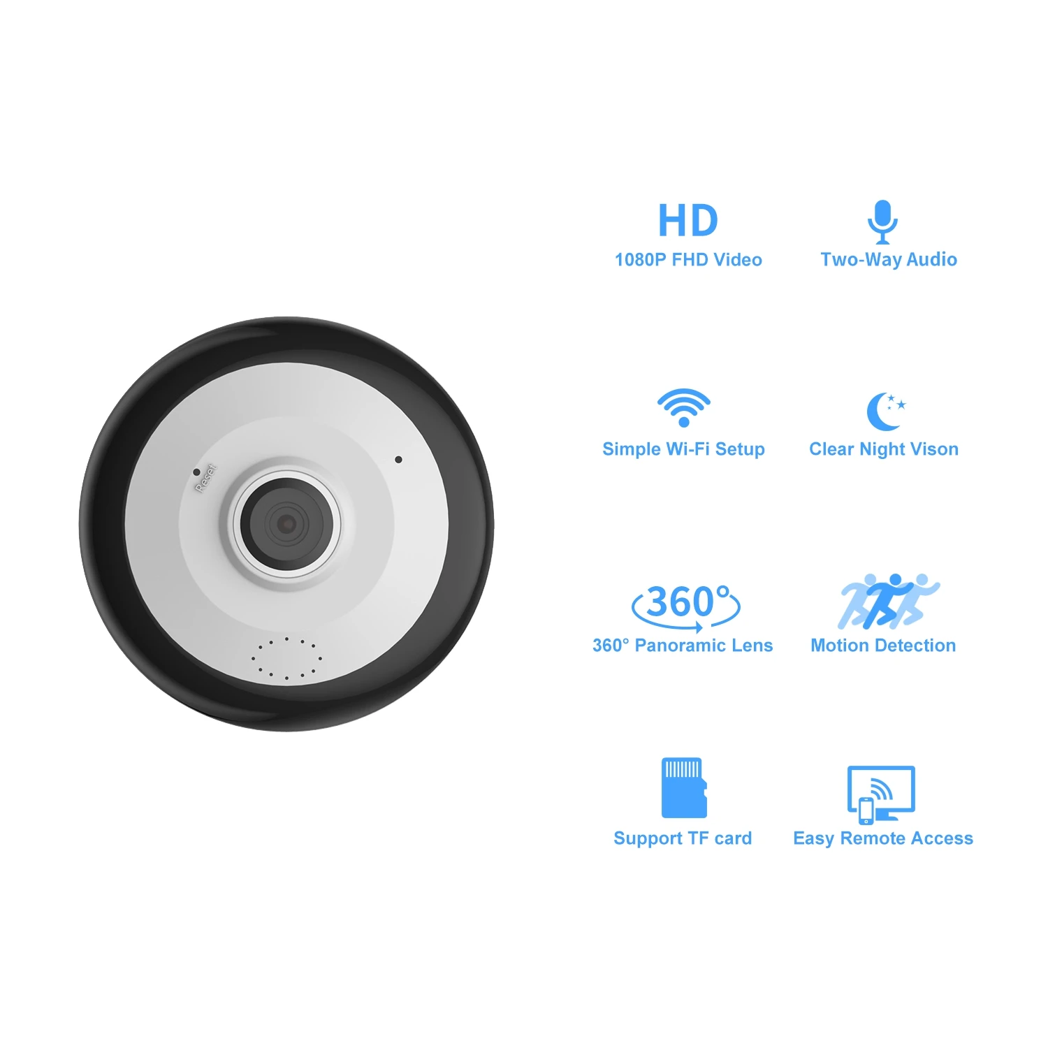 V380 Pro-Mini Caméra de permission IP WiFi 5MP Fisheye Guardian, Dispositif de Sécurité Domestique Intelligent, Résistant à 360, Protection Réseau CCTV