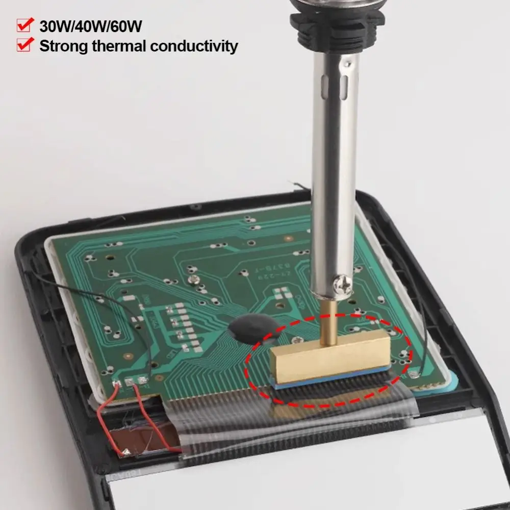 Portable 30W/40W/60W T Soldering Iron Tips Replacement T-head Solder Tip Copper Durable T Tip Flex Cable Repair