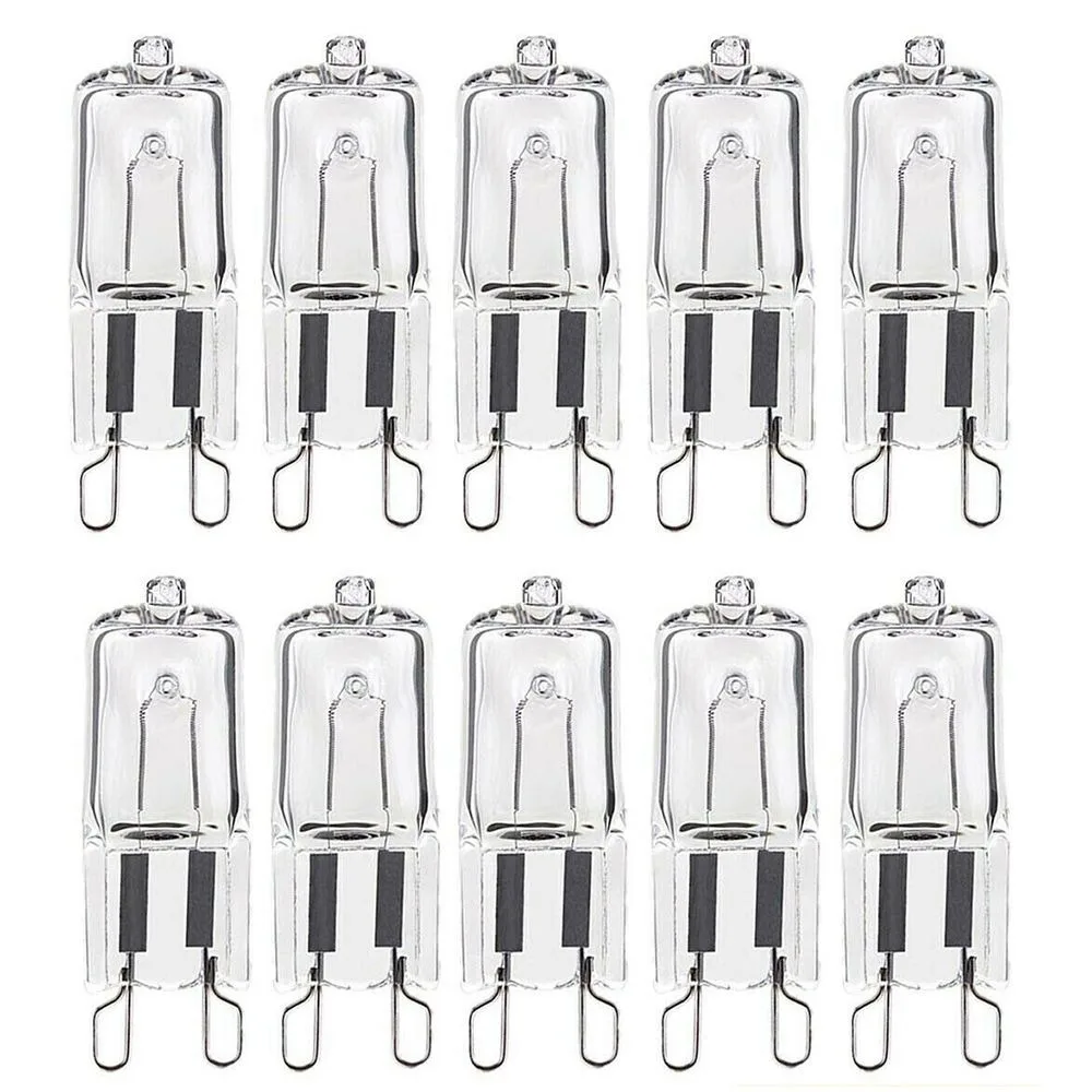10 Bombillas Halógenas G9 Nuevas de 25W/40W/60W, Ahorro de Energía, Reemplazo de Bombillas LED, 220V, Resistentes a Altas Temperaturas, Lámpara de Cristal para Hornos
