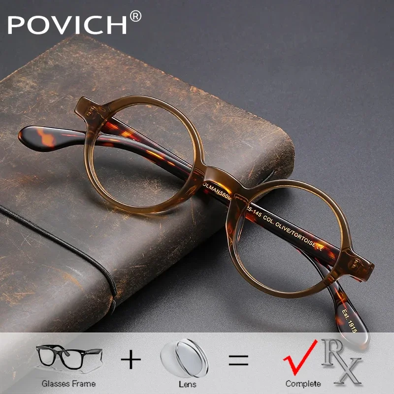 

Transparent Round Acetate Prescription Eyeglasses Men Multifocal Myopia Progressive Glasses Optical Custom Bifocal Eyewear Retro
