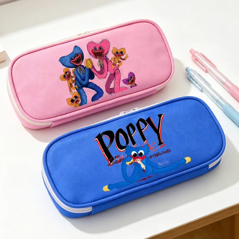 Trousse à crayons Game Poppys Playtime pour enfants, sacs de papeterie Anime Huggy Wuggy, pochette à stylos pour la rentrée scolaire, cadeau d'anniversaire pour enfants