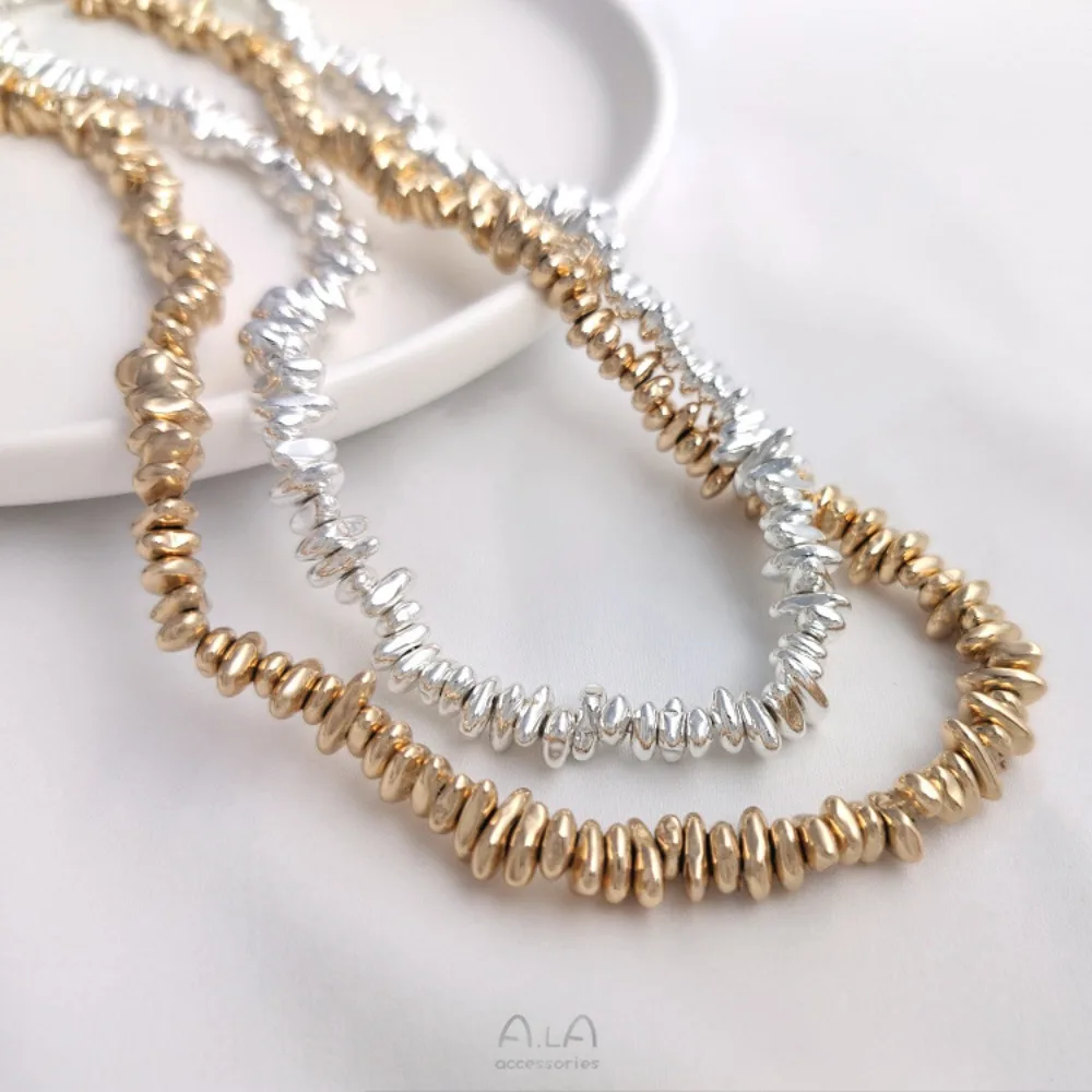 

Broken Gold Broken Silver Plated Bright Gold Bright Silver Stone Special-shaped Beads DIY Beaded Material Jewelry Accessories