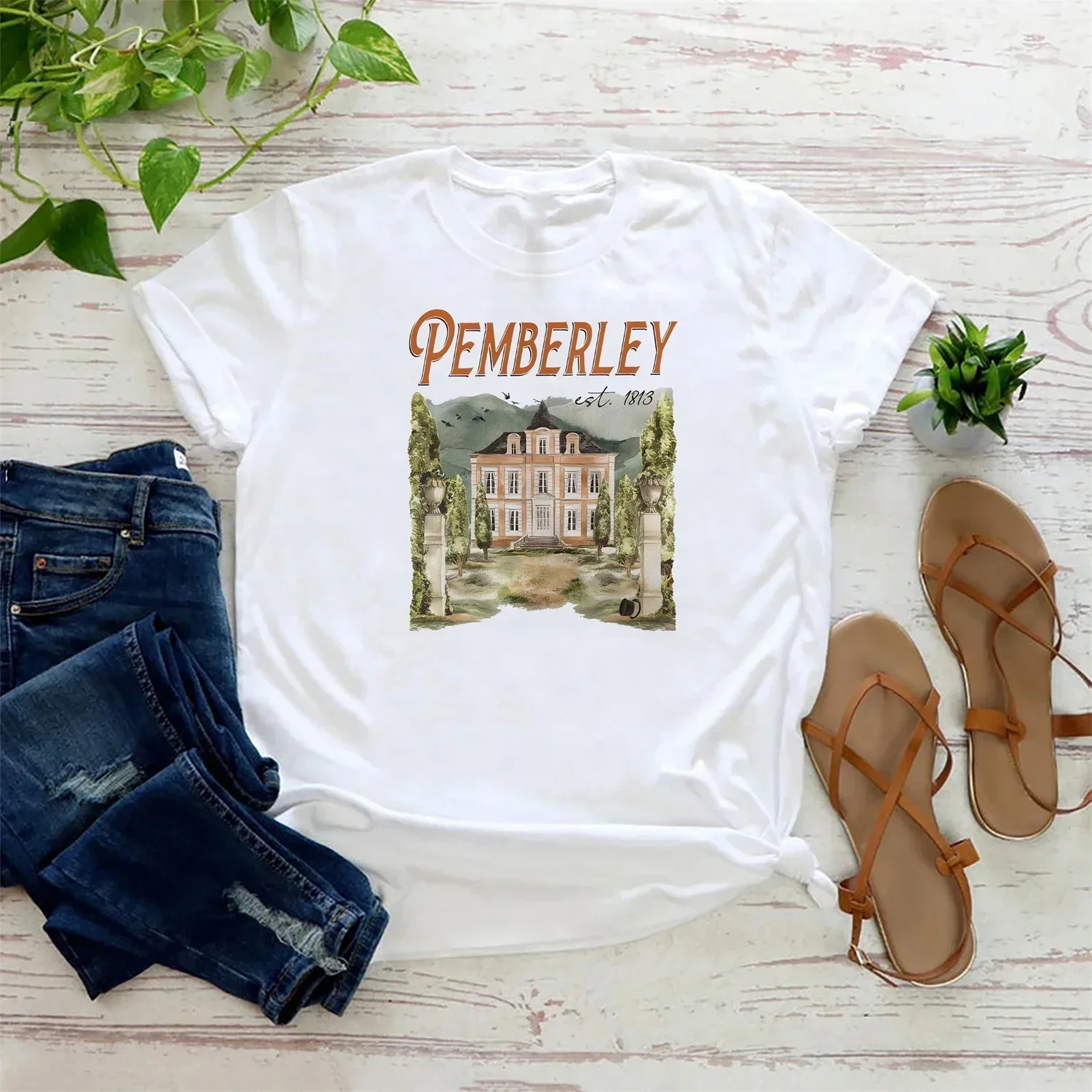 Pemberley T-shirt Pride and Prejudice shirt Jane Austen women short sleeve Bookworm Tee Book Lover Gifts Literary novel shirt