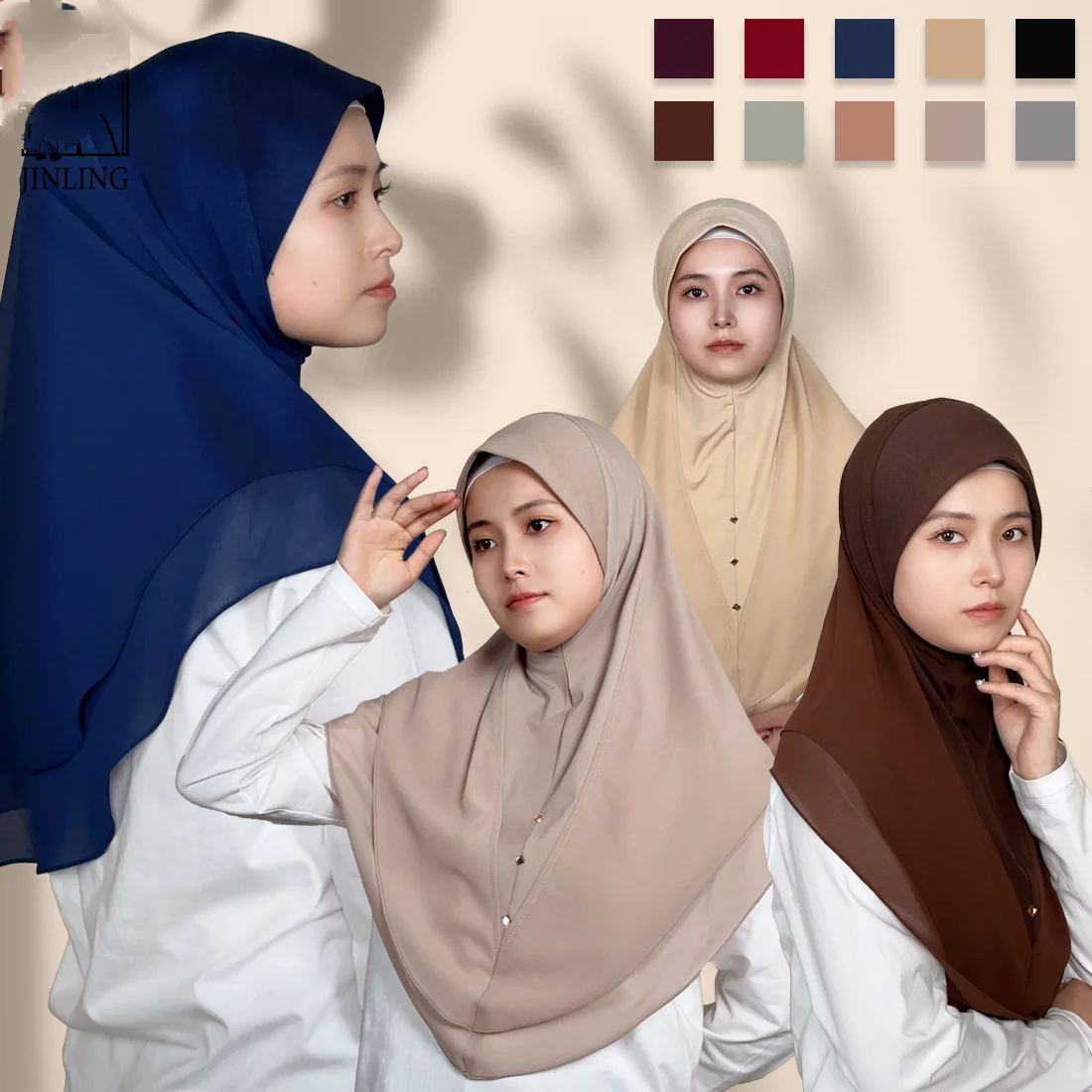 

Рамадан мусульманский хиджаб шифоновый мгновенный шарф женский ислам молитва хиджаб тюрбан вытянутый платок Амира шаль обертка никаб никаб головные уборы