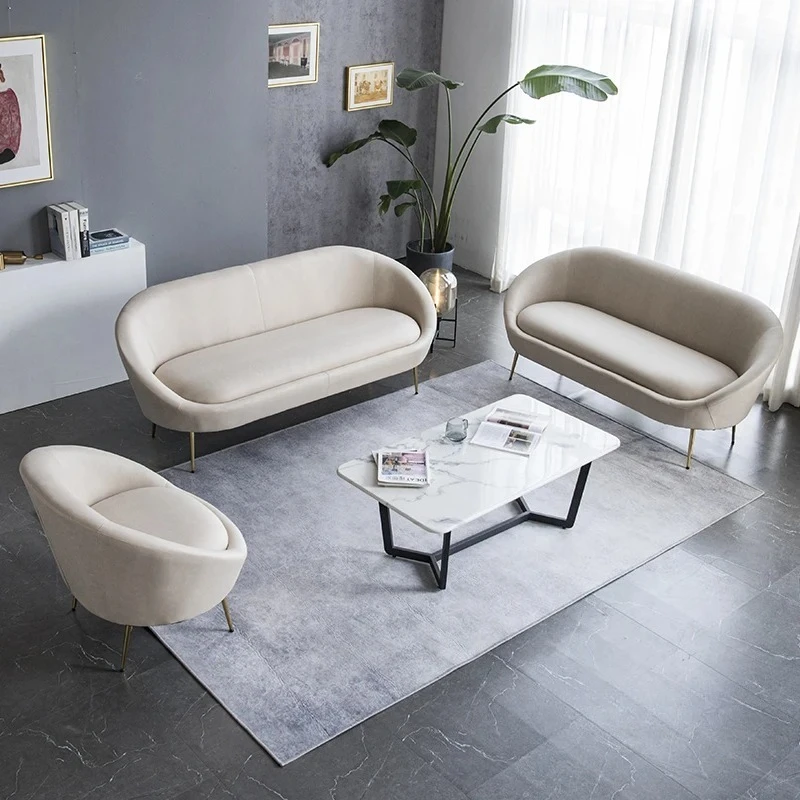 Nordic Single Fabric Sofa Simple Light Luxury Small Sofa For Apartment Living Room Bedroom Home Furniture