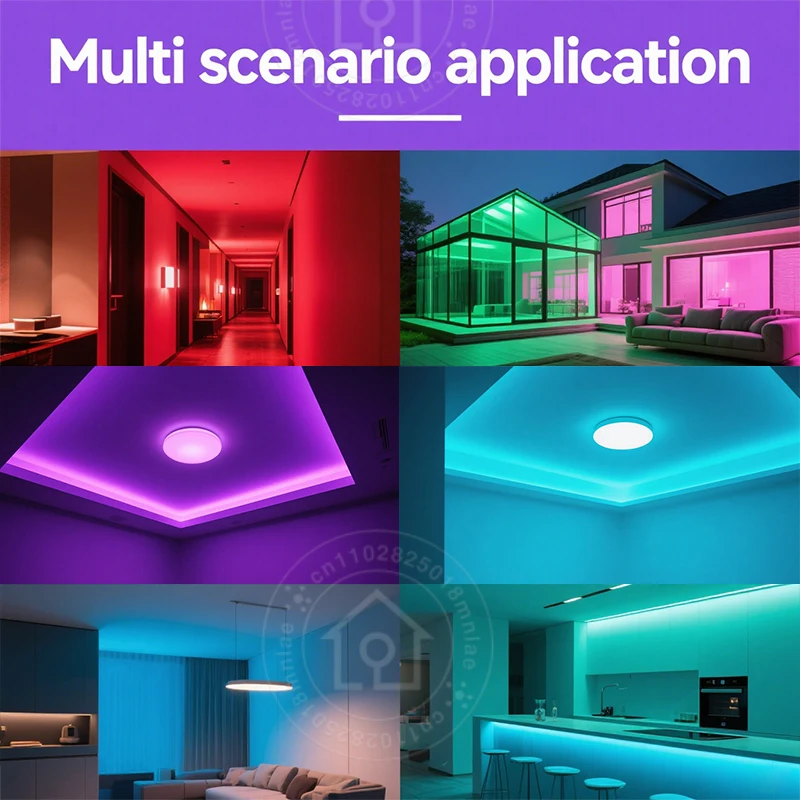 スマート WiFi LED シーリングライト 24 ワット TUYA アプリ音声制御ラウンドパネルアンビエントランプ AC85-265V 作業 Alexa Geogle ホーム Smartthings