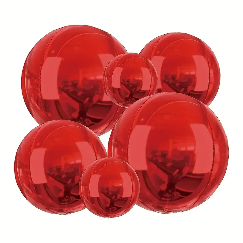 10~32 Zoll rote 4D-Hochzeitsballons, großer 4D-Rot-Silberfolienballon, DIY-Dekor, Geburtstag, Babyparty, Brautparty, Foto-Requisite, Dekor – Detail 3