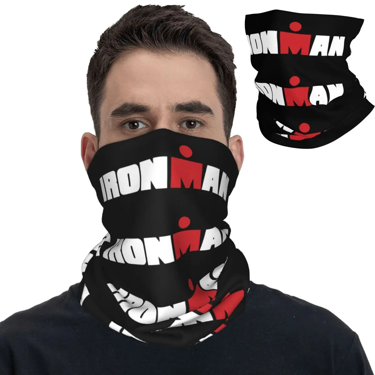Crazy Endurance Race Triathlon Logo Bandana Ghetta per il collo Sciarpa avvolgente Maschera multifunzionale Sport all'aria aperta Unisex Adulto Lavabile