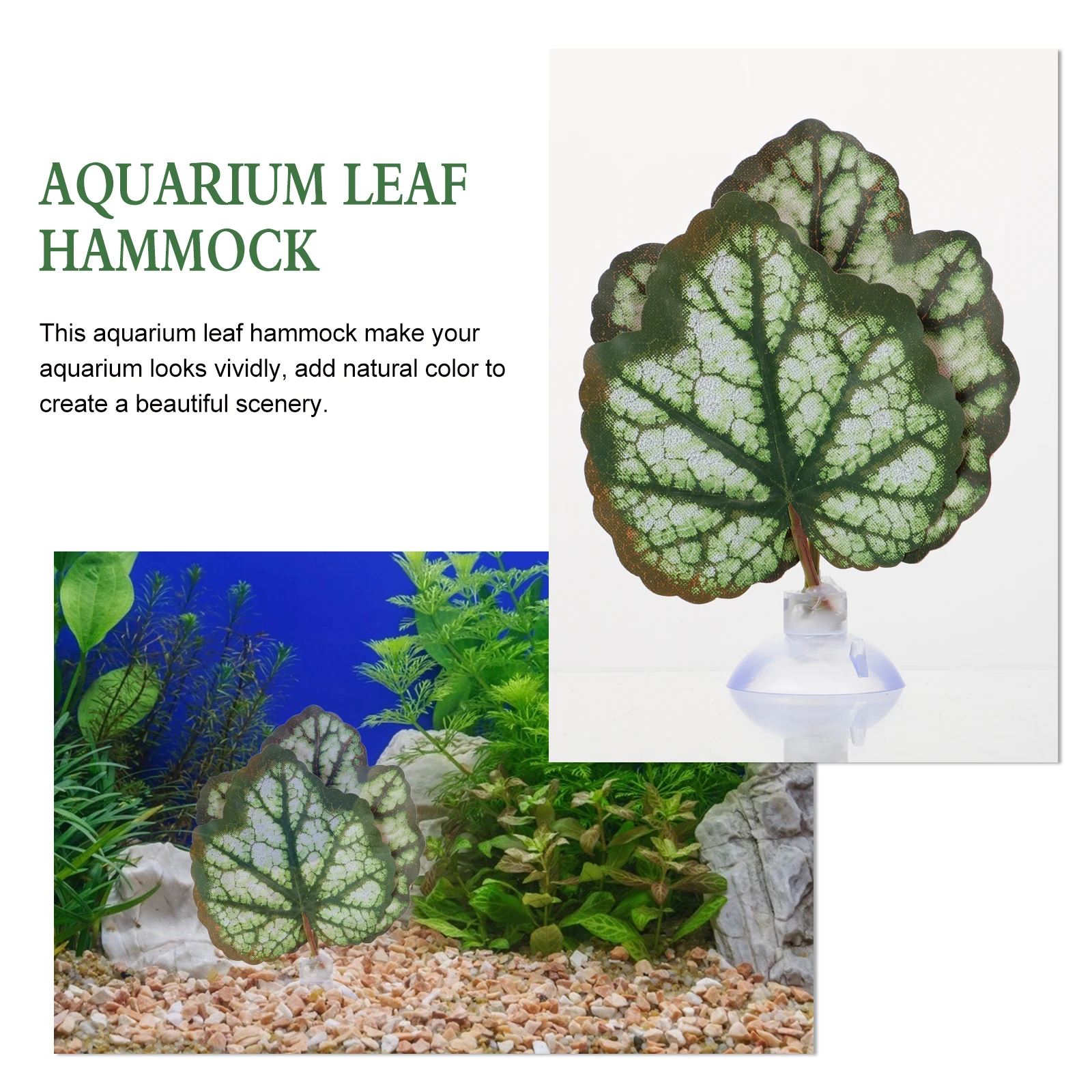 

2pcs Aquarium Leaf Hammock Betta Resting Bed Simulated Water Grass Fish Tank Breeding Leaf Plastic Decorative Ornament Stress