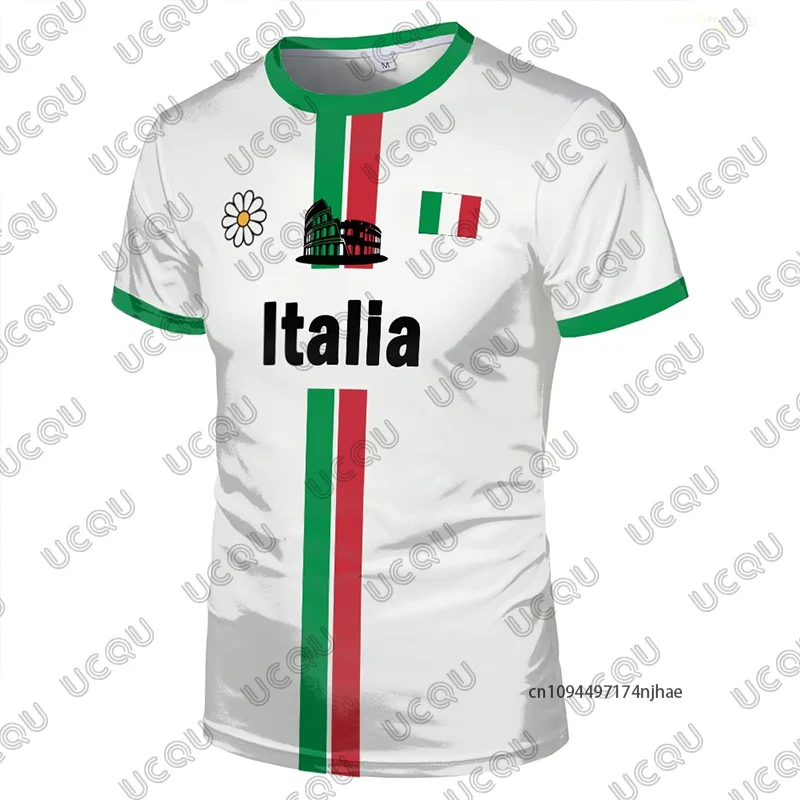 2026 New Italy Flag Print Football Jersey For Men Women T Shirt Summer Sports Quick-drying Training Tees Casual Kids/Adult Tops