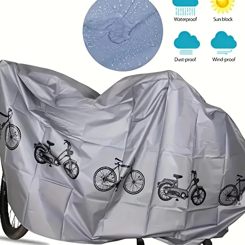 

Electric Bike Rain Cover PEVA Dustproof MTB Mountain Bike Motorcycle Sun Protection Covers 110x200cm Electric Bicycle Cover