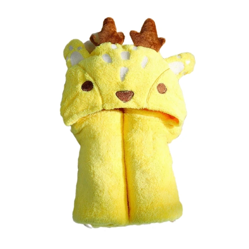 

Q0KB Male Female Baby Photoshoots Blanket Elk Charm Bathrobe Flannel Bath Robe Soft Wrap Towel Newborns Photo Props