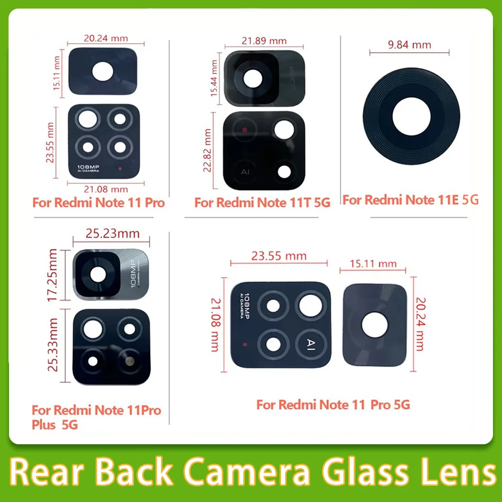 2 Pcs For Xiaomi Redmi Note 10 10s Pro 11 Pro 11T 11s 11E 4G 5G Rear Back Camera Glass Lens repair tools