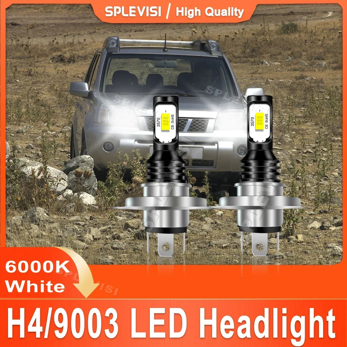 

2x Led Lights For Car h4/9003 Pure White For Nissan X-Trail T30 2001 2002 2003 2004 2005 2006 2007 LED Headlight High Low Beam