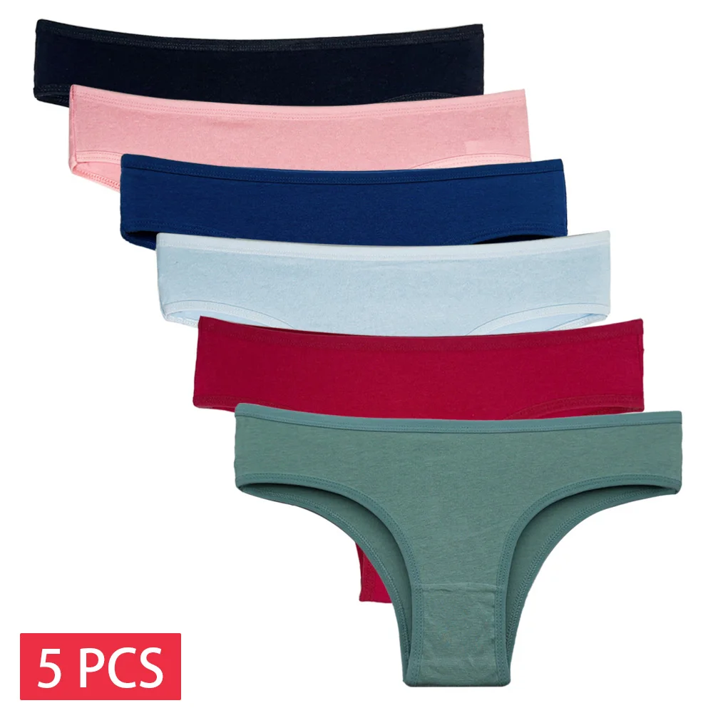 5 PCS/Set Brazilian Panties Cotton Women's Panties G-String Underwear Female Underpants Lady Bikini Panty M-XL 86378