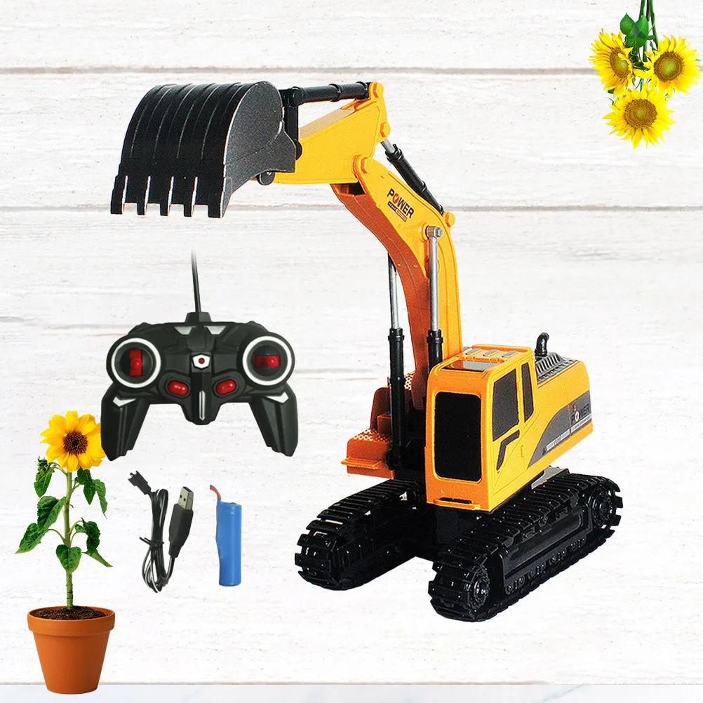 

1Pcs Electric Excavator Alloy Engineering Truck Rechargeable Remote Control Multi-Function Forward Backward Left Right