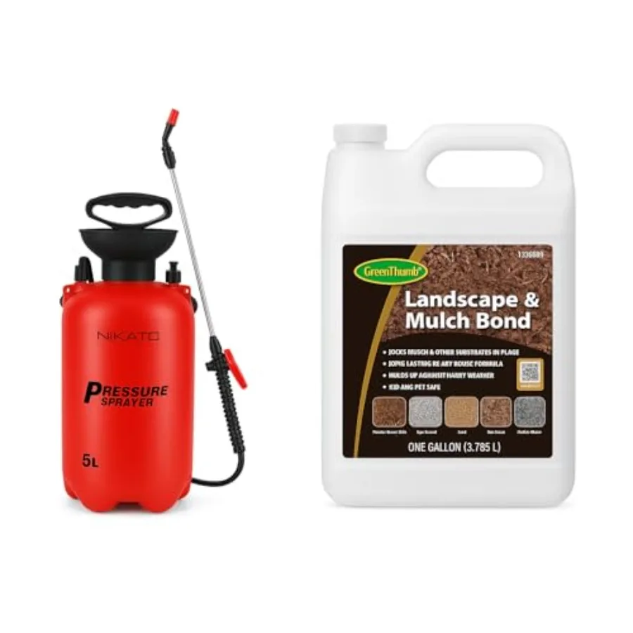 

GT Landscape and Mulch Bond with Pump Sprayer Mulch Glue for Landscaping Mulch Pea Gravel Non Toxic Ready to Use
