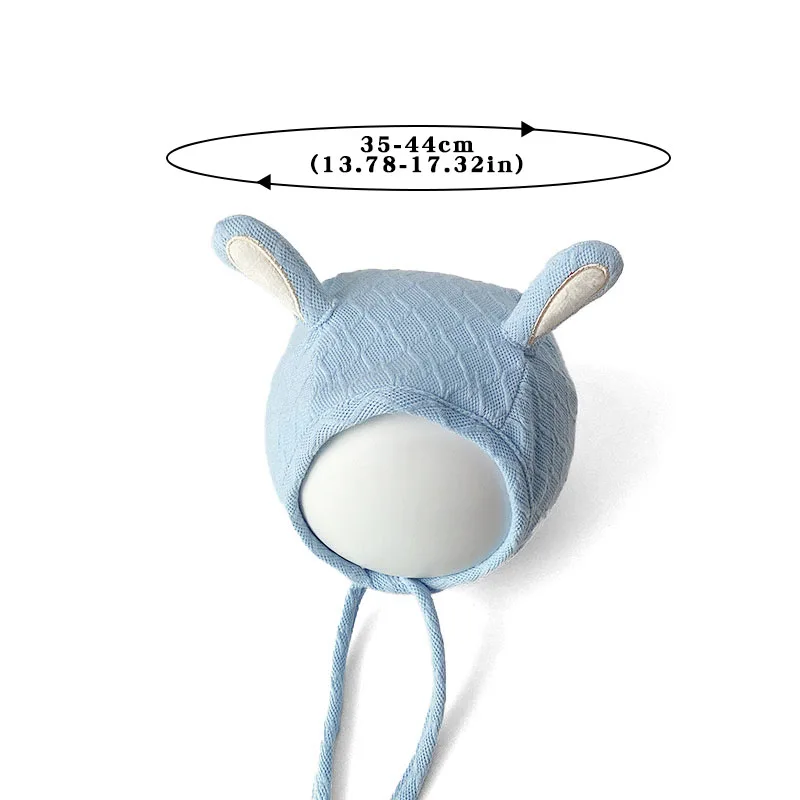 Solid Color Rabbit Baby Hat Autumn Winter Warm Newborn Ear Protection Cap Cute Cartoon Lac-up Infant Boy Girl Beanie Caps