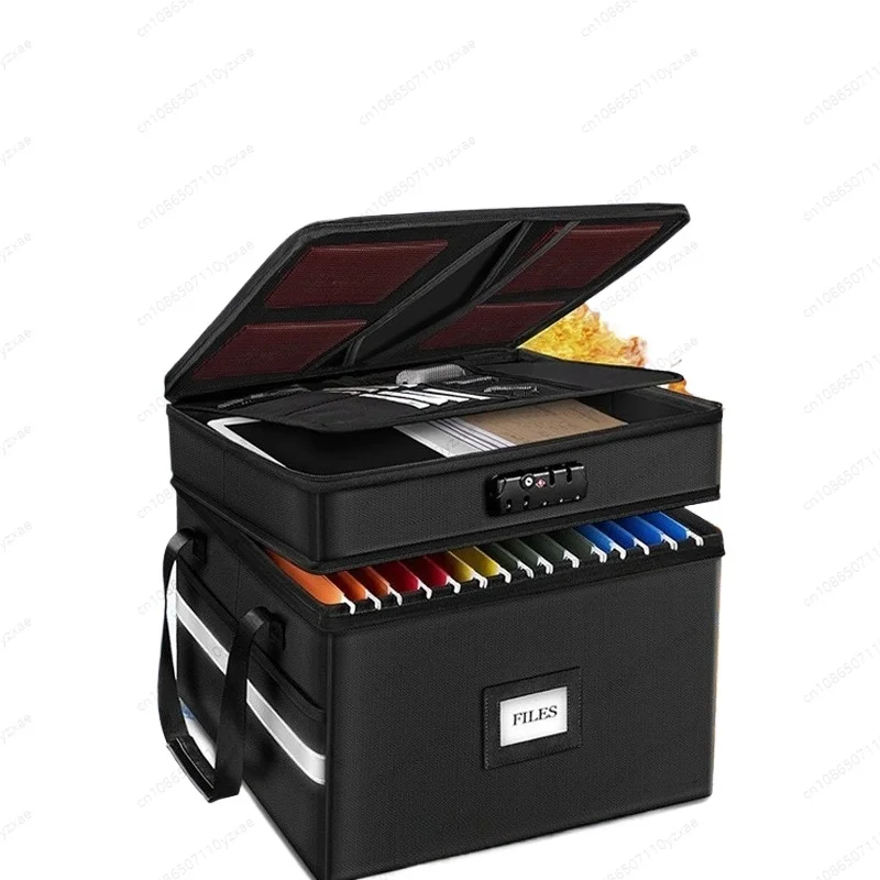 fireproof file storage box double zipper with lock file storage box does not contain paper folder