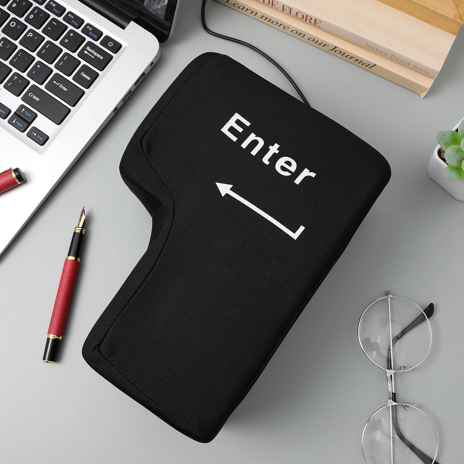 

Enter Key Pillow Nap Desktop Big Button Black Large Work USB Sponge Sleep