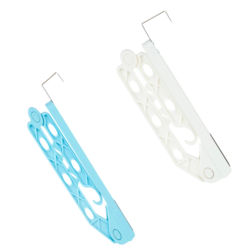 

2pcs 6 Holes Foldable Plastic Clothes Drying Rack Portable Space Saving Bathroom Organizer Underwear Socks Drying Hanger