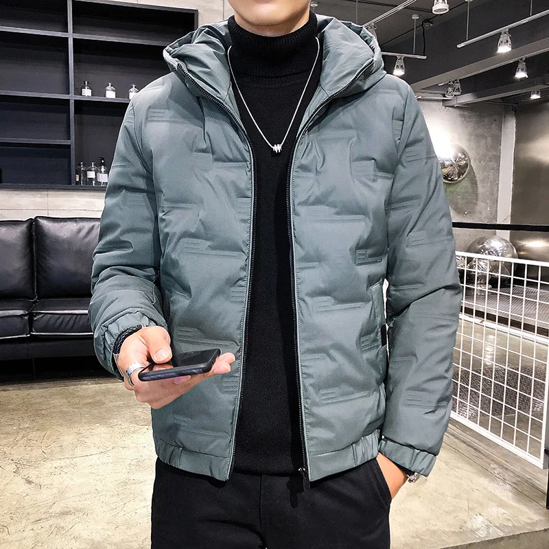 

Nice Latest Winter Jacket Men Korean Youth Fashion Brand Plush Short Slim Hooded Zipper Coat Parka Clothes Veste Homme Hiver