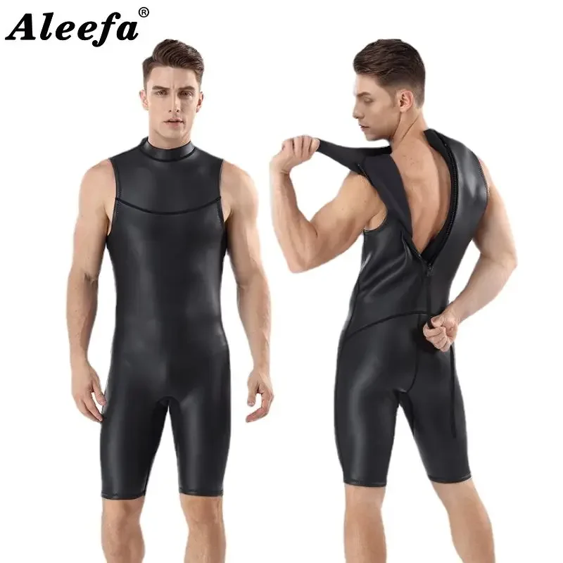 

High-quality Men's Short Sleeve Wetsuit 2mm CR One Piece for Triathlon Super Elastic
