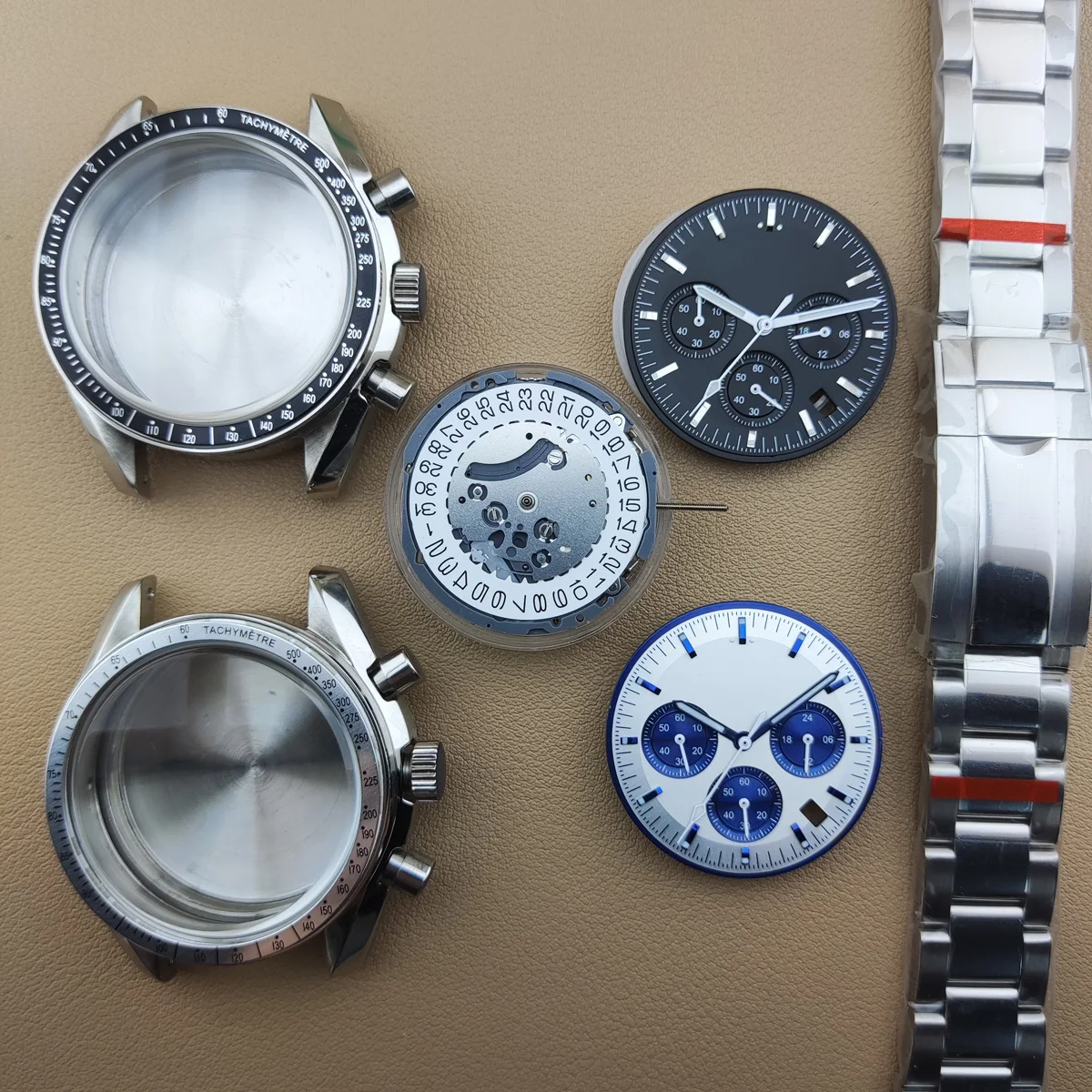 Custodia vk63 logo personalizzato nh35 custodie per orologi nh36 quadrante giappone cronografo al quarzo orologio VK63 movimento nh36 custodia elettronica multifunzione