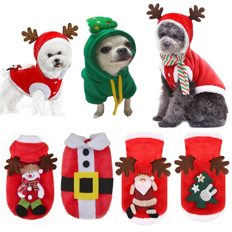 Pet Christmas Clothes Winter Warm Soft Fleece Dog Sweater Pet Clothing for Dogs Puppy Cat Chihuahua Costume Coat Pet Supplies