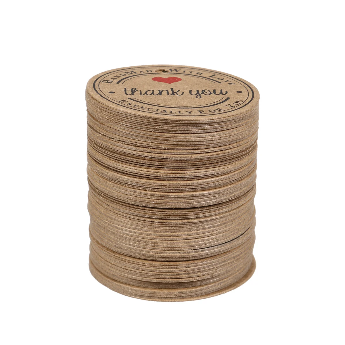 Etichette regalo rotonde in carta kraft da 200 pezzi, etichette di ringraziamento per regali di compleanno, anniversari, feste di matrimonio, etichette regalo in carta kraft