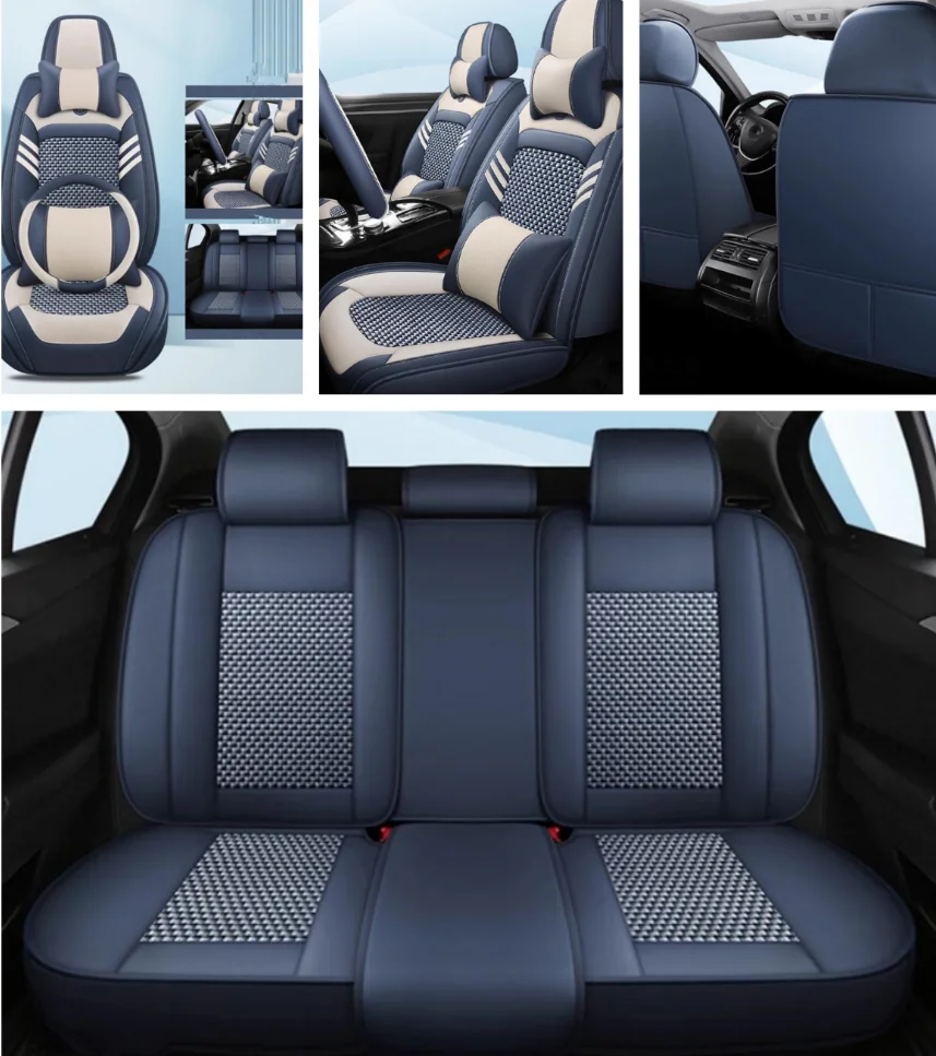 

Чехлы на передние и задние автомобильные сиденья + чехол на руль для Toyota Hilux 2023-2005, высококачественный дышащий чехол на сиденье с подушкой