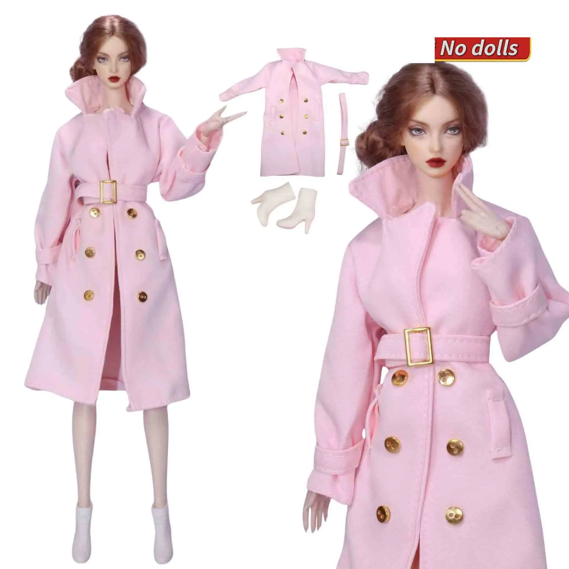 1/6 Doll Clothes Accessories Autumn/Winter Premium Fashion Long Trench Professional Women Coat For 30cm FR Babi Supermodel Doll